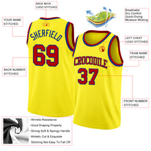 Laden Sie das Bild in den Galerie-Viewer, Custom Light Yellow Red-Royal Authentic Basketball Jersey