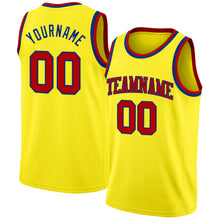 Laden Sie das Bild in den Galerie-Viewer, Custom Light Yellow Red-Royal Authentic Basketball Jersey