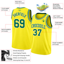 Charger l'image dans la galerie, Custom Light Yellow Kelly Green-White Authentic Basketball Jersey