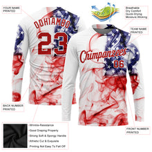 Загрузить изображение в средство просмотра галереи, Custom White Red-Royal American Flag Fashion 3D Long Sleeve Performance T-Shirt