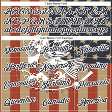 Загрузить изображение в средство просмотра галереи, Custom Old Gold Navy-Red 3D American Flag And Fish Fishing Long Sleeve Performance T-Shirt