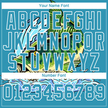 Загрузить изображение в средство просмотра галереи, Custom Panther Blue White 3D Tropical Leaves And Bass Fish Fishing Long Sleeve Performance T-Shirt