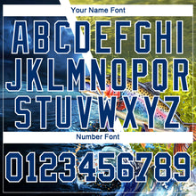 Load image into Gallery viewer, Custom US Navy Blue White 3D Rainbow Trout Fish Fishing Long Sleeve Performance T-Shirt