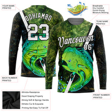 Charger l'image dans la galerie, Custom Olive White-Black 3D Fish Fishing Long Sleeve Performance T-Shirt