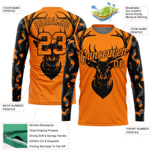 Laden Sie das Bild in den Galerie-Viewer, Custom Bay Orange Black-Camo 3D Animal Deer Hunting Long Sleeve Performance T-Shirt
