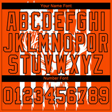 Laden Sie das Bild in den Galerie-Viewer, Custom Orange Black-White 3D Animal Deer Hunting American Flag Long Sleeve Performance T-Shirt