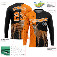 Laden Sie das Bild in den Galerie-Viewer, Custom Black Bay Orange-White 3D Animal Deer Hunting Sleeve Performance T-Shirt