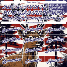 Laden Sie das Bild in den Galerie-Viewer, Custom Red Purple-White 3D Animal Deer Hunting American Flag Long Sleeve Performance T-Shirt