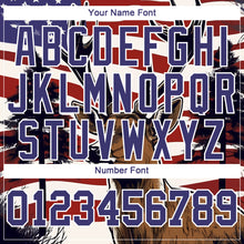 Laden Sie das Bild in den Galerie-Viewer, Custom Red Purple-White 3D Animal Deer Hunting American Flag Long Sleeve Performance T-Shirt