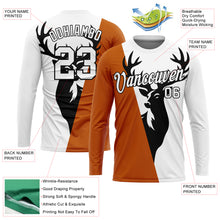 Laden Sie das Bild in den Galerie-Viewer, Custom White Texas Orange-Black 3D Animal Deer Hunting Long Sleeve Performance T-Shirt