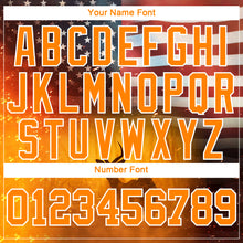 Laden Sie das Bild in den Galerie-Viewer, Custom Bay Orange White 3D Animal Deer Hunting American Flag Long Sleeve Performance T-Shirt