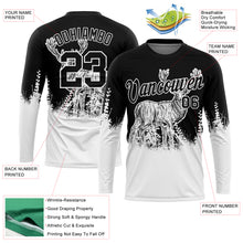 Laden Sie das Bild in den Galerie-Viewer, Custom Black White 3D Animal Deer Hunting Long Sleeve Performance T-Shirt
