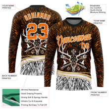 Laden Sie das Bild in den Galerie-Viewer, Custom Black Bay Orange-White 3D Animal Deer Hunting Tool Arrow Long Sleeve Performance T-Shirt