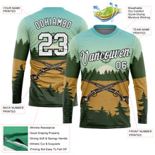 Laden Sie das Bild in den Galerie-Viewer, Custom Ice Blue White-Black 3D Hunting Tool Gun Long Sleeve Performance T-Shirt