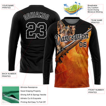 Laden Sie das Bild in den Galerie-Viewer, Custom Black White 3D Animal Shepherd Dog Hunting Tool Gun Long Sleeve Performance T-Shirt