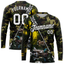 Laden Sie das Bild in den Galerie-Viewer, Custom Camo White-Black 3D Animal Duck Hunting Tool Arrow Long Sleeve Performance T-Shirt