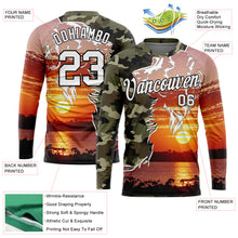 Laden Sie das Bild in den Galerie-Viewer, Custom Camo White-Black 3D Animal Dog Hunting Long Sleeve Performance T-Shirt