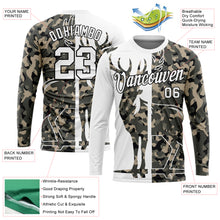 Laden Sie das Bild in den Galerie-Viewer, Custom Camo White-Black 3D Animal Deer Hunting Long Sleeve Performance T-Shirt