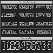 Load image into Gallery viewer, Custom Black White Long Sleeve Authentic Football Jersey