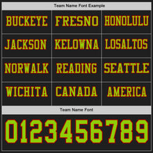 Laden Sie das Bild in den Galerie-Viewer, Custom Black Neon Green-Red Long Sleeve Authentic Football Jersey