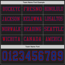 Load image into Gallery viewer, Custom Black Royal-Red Long Sleeve Authentic Football Jersey