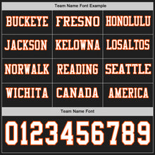 Load image into Gallery viewer, Custom Black White-Orange Long Sleeve Authentic Football Jersey