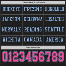 Загрузить изображение в средство просмотра галереи, Custom Black Pink-Light Blue Long Sleeve Authentic Football Jersey