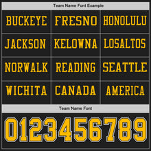 Load image into Gallery viewer, Custom Black Gold-White Long Sleeve Authentic Football Jersey