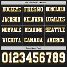 Load image into Gallery viewer, Custom Black White-Old Gold Long Sleeve Authentic Football Jersey