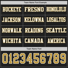 Charger l'image dans la galerie, Custom Black Old Gold-White Long Sleeve Authentic Football Jersey