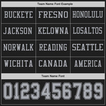 Load image into Gallery viewer, Custom Black Gray Long Sleeve Authentic Football Jersey