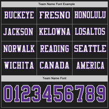 Загрузить изображение в средство просмотра галереи, Custom Black Purple-White Long Sleeve Authentic Football Jersey