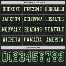 Load image into Gallery viewer, Custom Black Green-Cream Long Sleeve Authentic Football Jersey