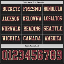 Load image into Gallery viewer, Custom Black Burgundy-Cream Long Sleeve Authentic Football Jersey