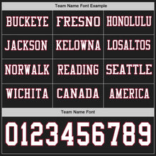 Load image into Gallery viewer, Custom Black White-Crimson Long Sleeve Authentic Football Jersey