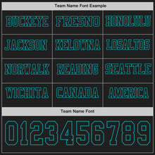 Load image into Gallery viewer, Custom Black Teal Long Sleeve Authentic Football Jersey