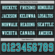 Load image into Gallery viewer, Custom Black Teal-White Long Sleeve Authentic Football Jersey
