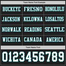 Load image into Gallery viewer, Custom Black White-Teal Long Sleeve Authentic Football Jersey