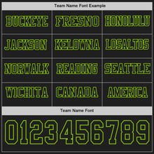 Load image into Gallery viewer, Custom Black Neon Green Long Sleeve Authentic Football Jersey