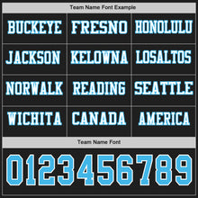 Load image into Gallery viewer, Custom Black Sky Blue-White Long Sleeve Authentic Football Jersey