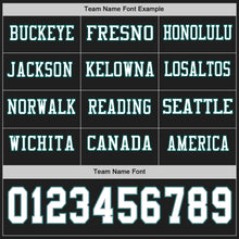 Загрузить изображение в средство просмотра галереи, Custom Black White Gray-Midnight Green Long Sleeve Authentic Football Jersey