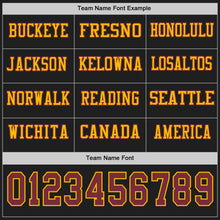 Load image into Gallery viewer, Custom Black Cardinal-Gold Long Sleeve Authentic Football Jersey