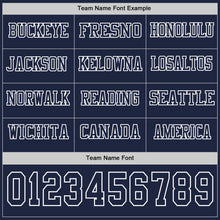 Загрузить изображение в средство просмотра галереи, Custom Navy White Long Sleeve Authentic Football Jersey