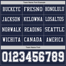 Load image into Gallery viewer, Custom Navy White Long Sleeve Authentic Football Jersey