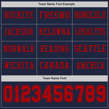 Загрузить изображение в средство просмотра галереи, Custom Navy Red Long Sleeve Authentic Football Jersey