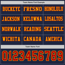 Загрузить изображение в средство просмотра галереи, Custom Navy Red-Gold Long Sleeve Authentic Football Jersey