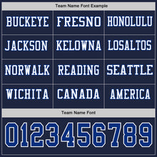 Load image into Gallery viewer, Custom Navy Royal-White Long Sleeve Authentic Football Jersey