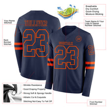 Charger l'image dans la galerie, Custom Navy Orange Long Sleeve Authentic Football Jersey