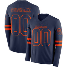 Charger l'image dans la galerie, Custom Navy Orange Long Sleeve Authentic Football Jersey