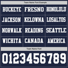 Load image into Gallery viewer, Custom Navy White-Gray Long Sleeve Authentic Football Jersey